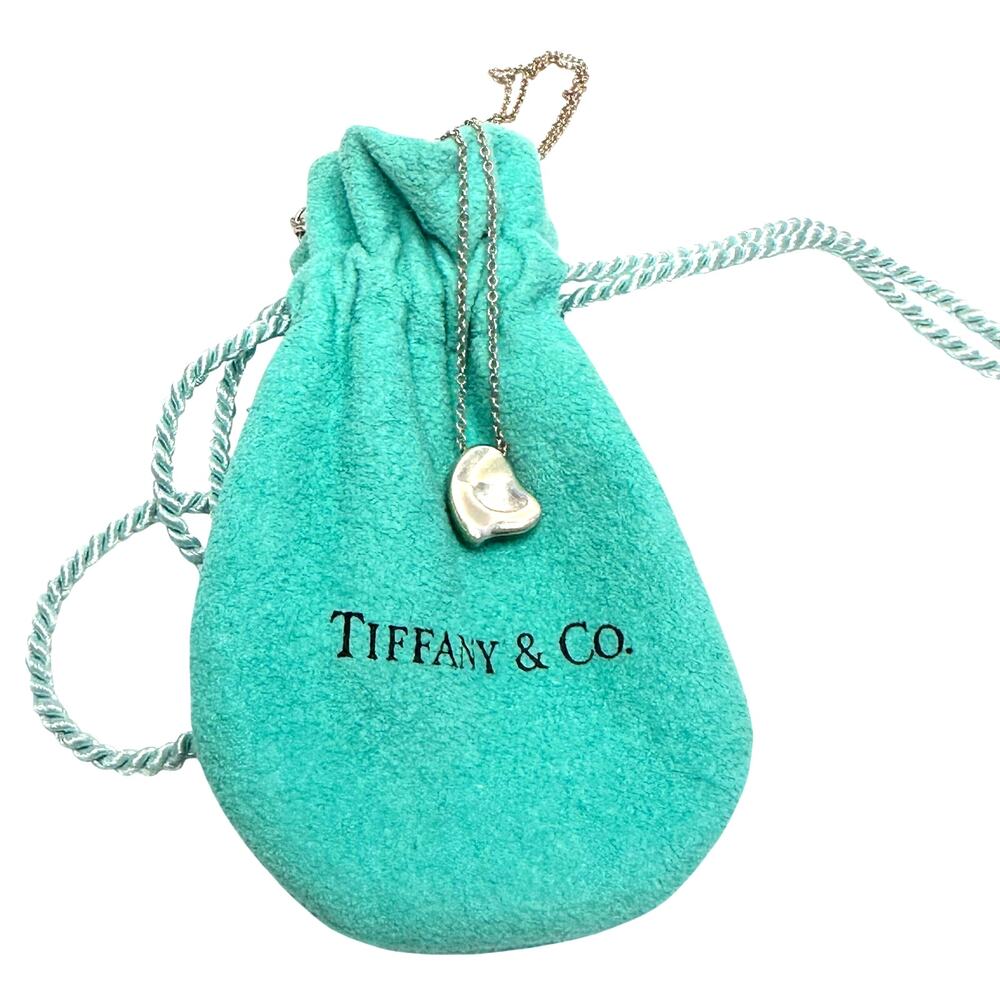 Tiffany and Co Elsa Peretti Full Heart Necklace 16" with Dust Bag